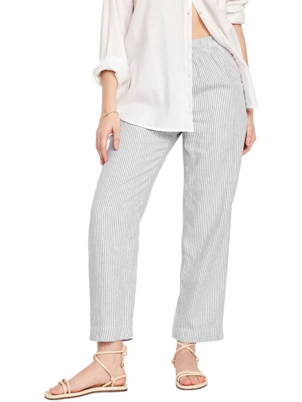 OLD NAVY• linen blend striped pants